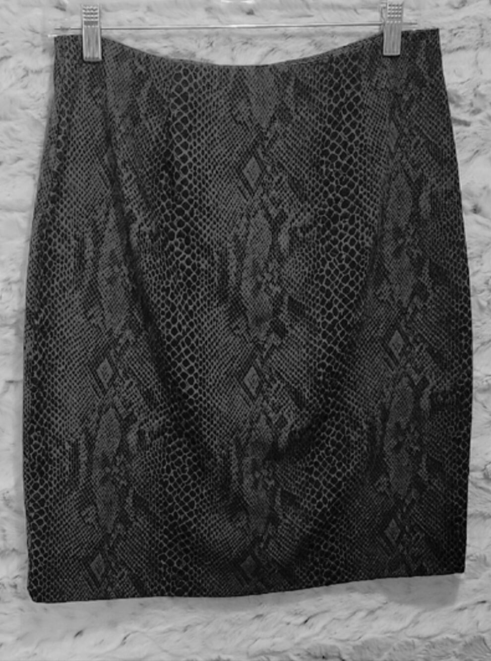 Paul Harris Designs Gray Black Snake Print Pencil Skirt Sz 8, Vintage Whimsigoth